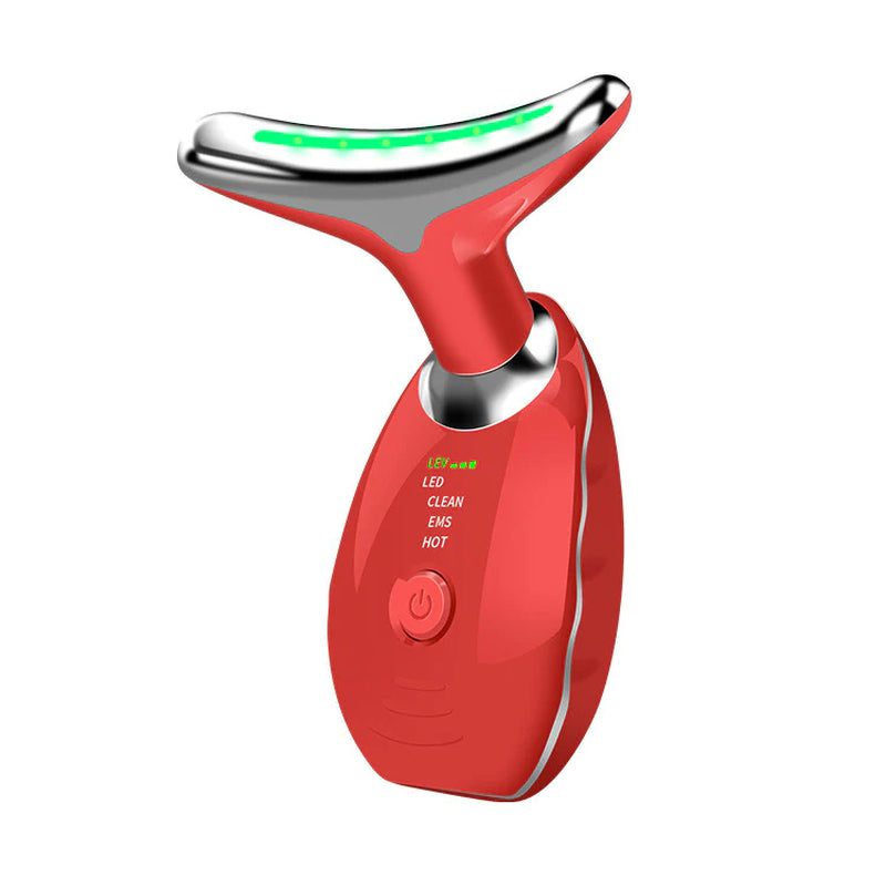 Masajeador facial térmico LED Nucarna en color rojo