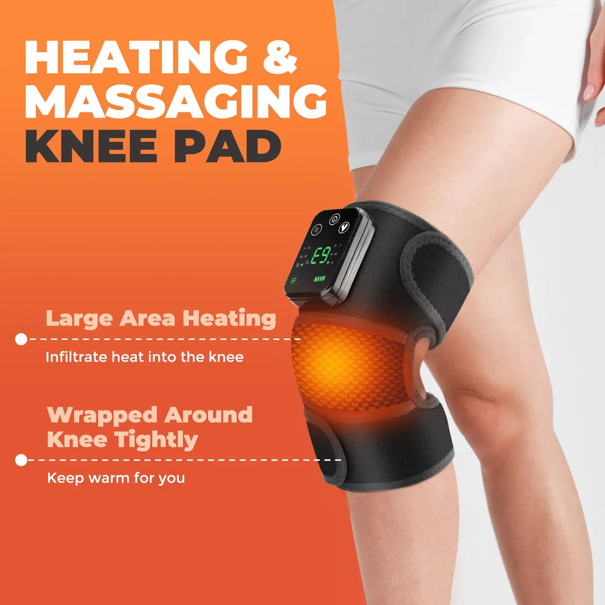 Masajeador térmico Nucarna - calor envolvente alrededor de la rodilla